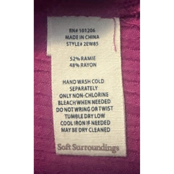 Women’s Soft Surroundings PINK Ramie Rayon Tunic Top Gauze Textured Buttons Sz M - Picture 7 of 9